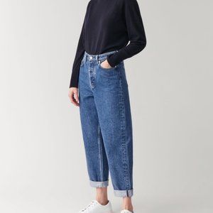 COS high raise organic cotton tapered jeans 27